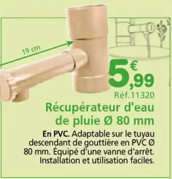 Provence Outillage Récupérateur d'eau de pluie 0 80 mm offre