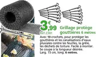 Provence Outillage Grillage protège gouttières 6 mètres offre