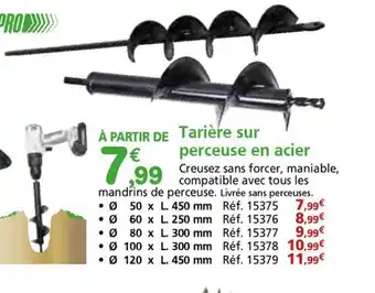 Provence Outillage Tarière sur perceuse en acier offre