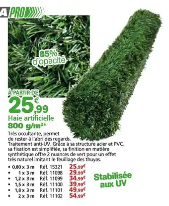 Provence Outillage WERKA PRO Haie artificielle 800 g/m² offre