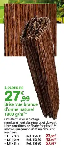 Provence Outillage Brise vue brande d'orme naturel 1800 g/m² offre