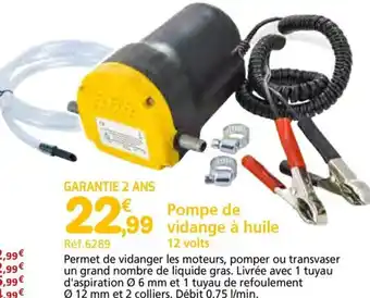 Provence Outillage Pompe de vidange à huile offre