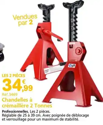 Provence Outillage Chandelles à crémaillère 2 Tonnes offre