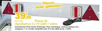 Provence Outillage Plaque de signalisation 2 x 14 LEDS 1 mètre offre