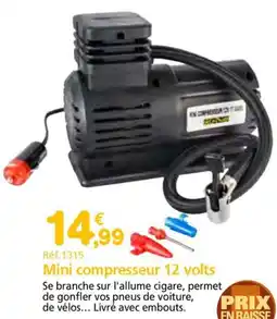 Provence Outillage Mini compresseur 12 volts offre