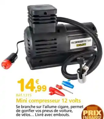 Provence Outillage Mini compresseur 12 volts offre
