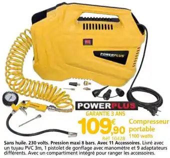 Provence Outillage Compresseur portable 1100 watts offre