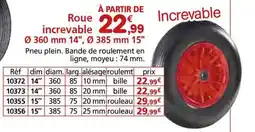 Provence Outillage Roue increvable Ø 360 mm 14", Ø 385 mm 15" offre