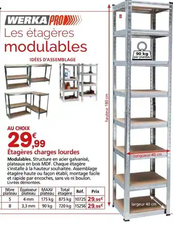 Provence Outillage WERKA PRO Étagères charges lourdes offre