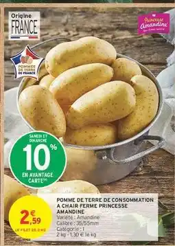 Intermarché Pomme de terre de consommation à chair ferme 'Princesse Amandine' offre