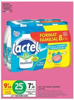 Intermarché Lait UHT Demi-Écrémé Lactel offre
