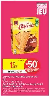 Intermarché CRACOTTE FOURRÉE CHOCOLAT offre