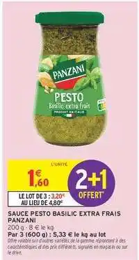 Intermarché Sauce Pesto Basilic Extra Frais Panzani offre