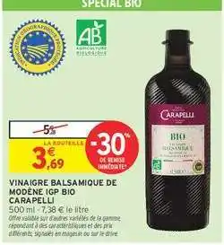 Intermarché Vinaigre Balsamique De Modène Igp Bio Carapelli offre