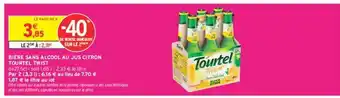 Intermarché BIÈRE SANS ALCOOL AU JUS CITRON TOURTEL TWIST offre
