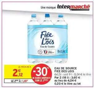 Intermarché EAU DE SOURCE FIEE DES LOIS offre