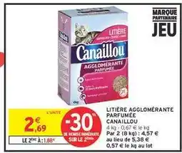 Intermarché LITIÈRE AGGLOMÉRANTE PARFUMÉE CANAILLOU offre