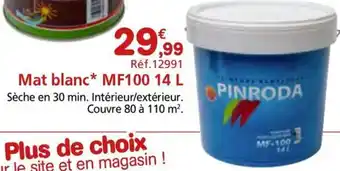 Provence Outillage PINRODA Mat blanc MF100 offre