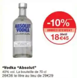 Monop' Vodka Absolut offre