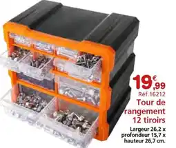 Provence Outillage Tour de rangement 12 tiroirs offre