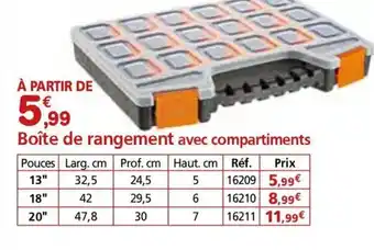 Provence Outillage Boîte de rangement avec compartiments offre