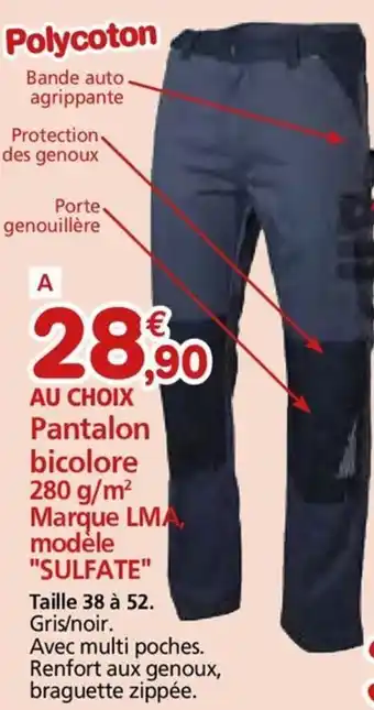 Provence Outillage Pantalon bicolore 280 g/m² marque lma modèle "sulfate" offre