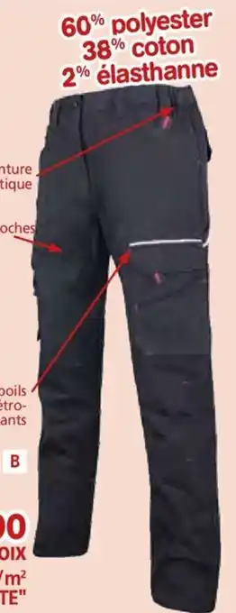 Provence Outillage Pantalon de travail 250 g/m² marque lma, modèle "basalte" offre