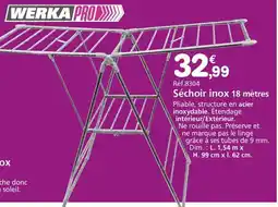 Provence Outillage WERKA PRO Séchoir inox 18 mètres offre