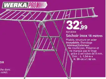 Provence Outillage WERKA PRO Séchoir inox 18 mètres offre