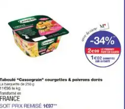 Monop' Taboule cassegrain courgettes & poivrons dorés offre