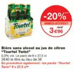 Monop' Bière sans alcool au jus de citron Tourtel Twist offre