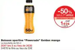 Monop' Boisson sportive powerade golden mango offre