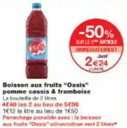 Monop' Boisson aux fruits Oasis pomme cassis & framboise offre