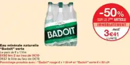 Monop' Eau minérale naturelle Badoit verte offre