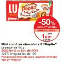 Monop' Mini roulé au chocolat x 5 Pépito offre