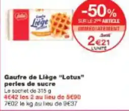 Monop' Gaufre de Liège Lotus perles de sucre offre