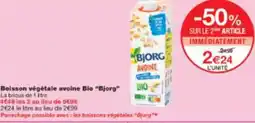 Monop' Boisson végétale avoine Bio Bjorg offre