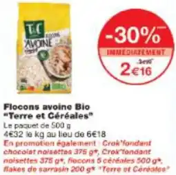 Monop' Flocons avoine Bio Terre et Céréales offre