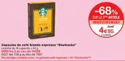 Monop' Capsules de café blonde expresso Starbucks offre