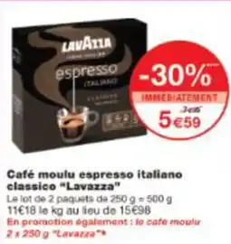 Monop' Café moulu espresso italiano classico lavazza offre