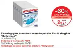 Monop' Chewing-gum blancheur menthe polaire 5 x 14 dragées hollywood offre