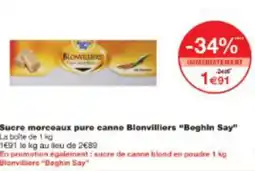 Monop' Sucre morceaux pure canne Blonvilliers Beghin Say offre