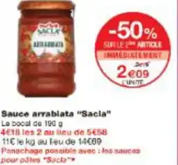 Monop' Sauce arrabiata Sacla offre