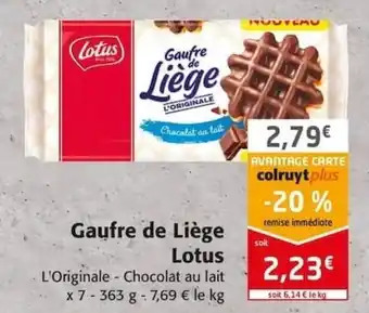 Colruyt Gaufre de Liège Lotus offre