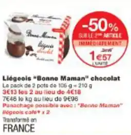 Monop' Liégeois Bonne Maman chocolat offre