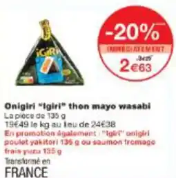 Monop' Onigiri Igiri thon mayo wasabi offre