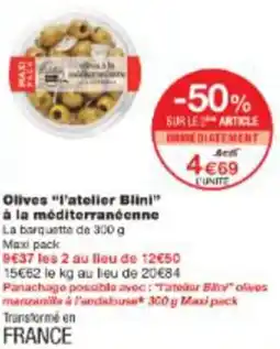 Monop' Olives l'atelier Blini à la méditerranéenne offre