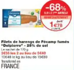 Monop' Filets de harengs de Fécamp fumés Delpierre 25% do sel offre