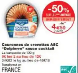 Monop' Couronnes de crevettes ASC Delpierre sauce cocktail offre