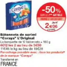 Monop' Bâtonnets de surimi coraya l'original offre